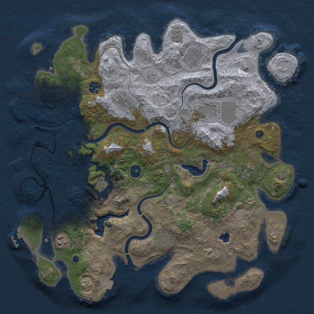 Rust Map: Procedural Map, Size: 4000, Seed: 5524, 15 Monuments