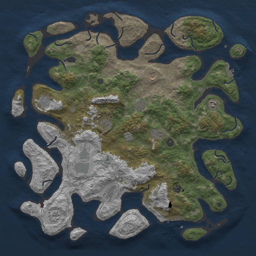 Rust Map: Procedural Map, Size: 4800, Seed: 568, 19 Monuments