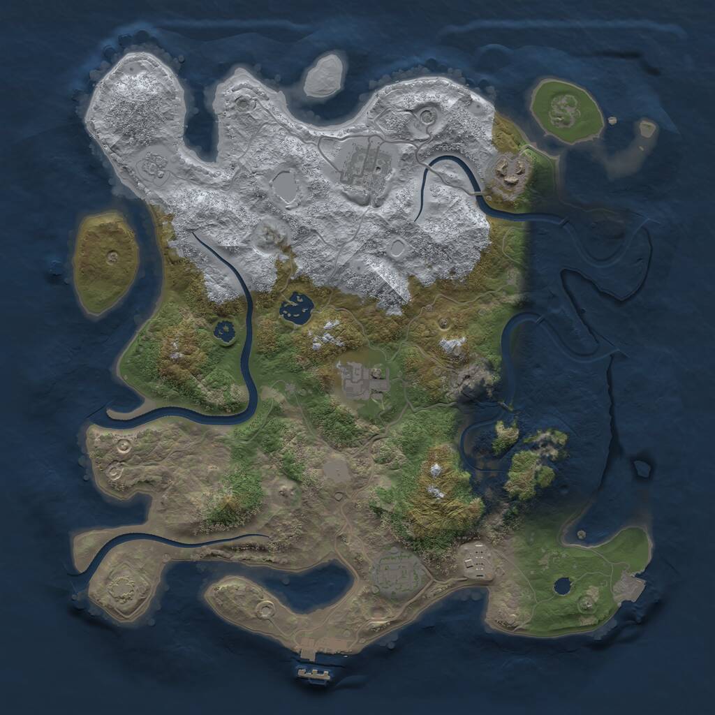 Rust Map: Procedural Map, Size: 3400, Seed: 753516, 11 Monuments