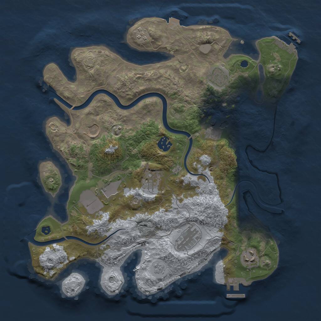 Rust Map: Procedural Map, Size: 3500, Seed: 82631, 15 Monuments