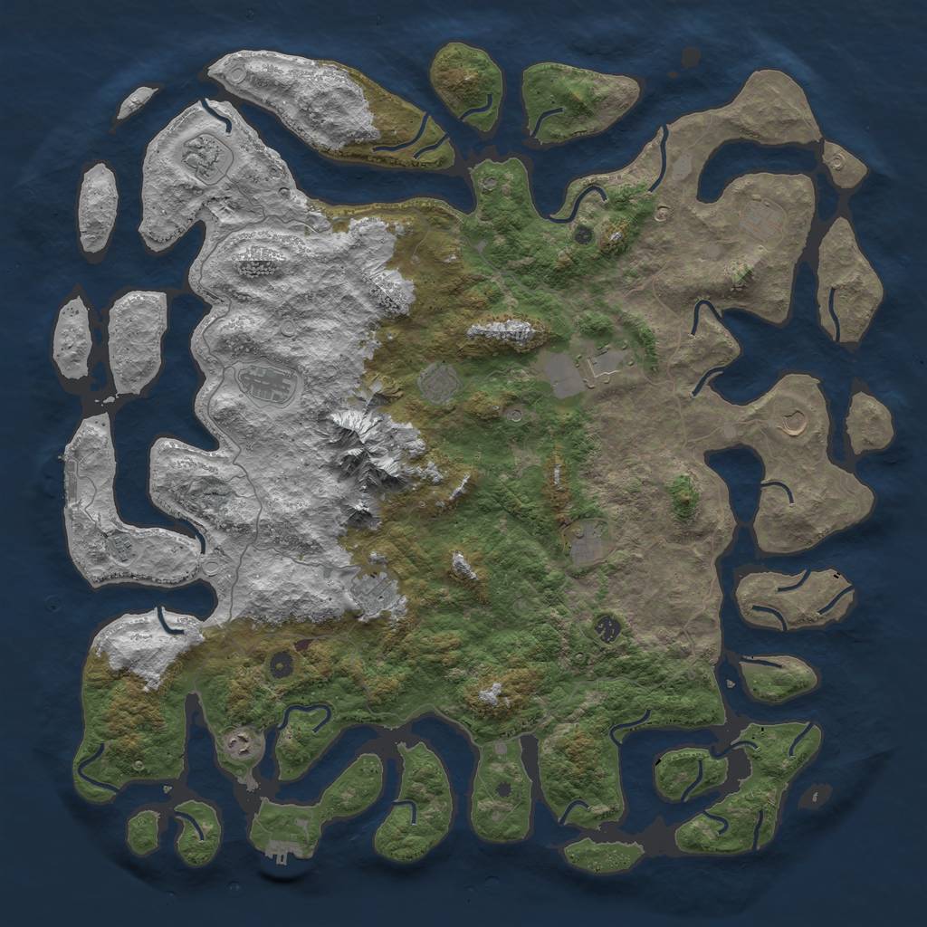 Rust Map: Procedural Map, Size: 5500, Seed: 1048576, 19 Monuments