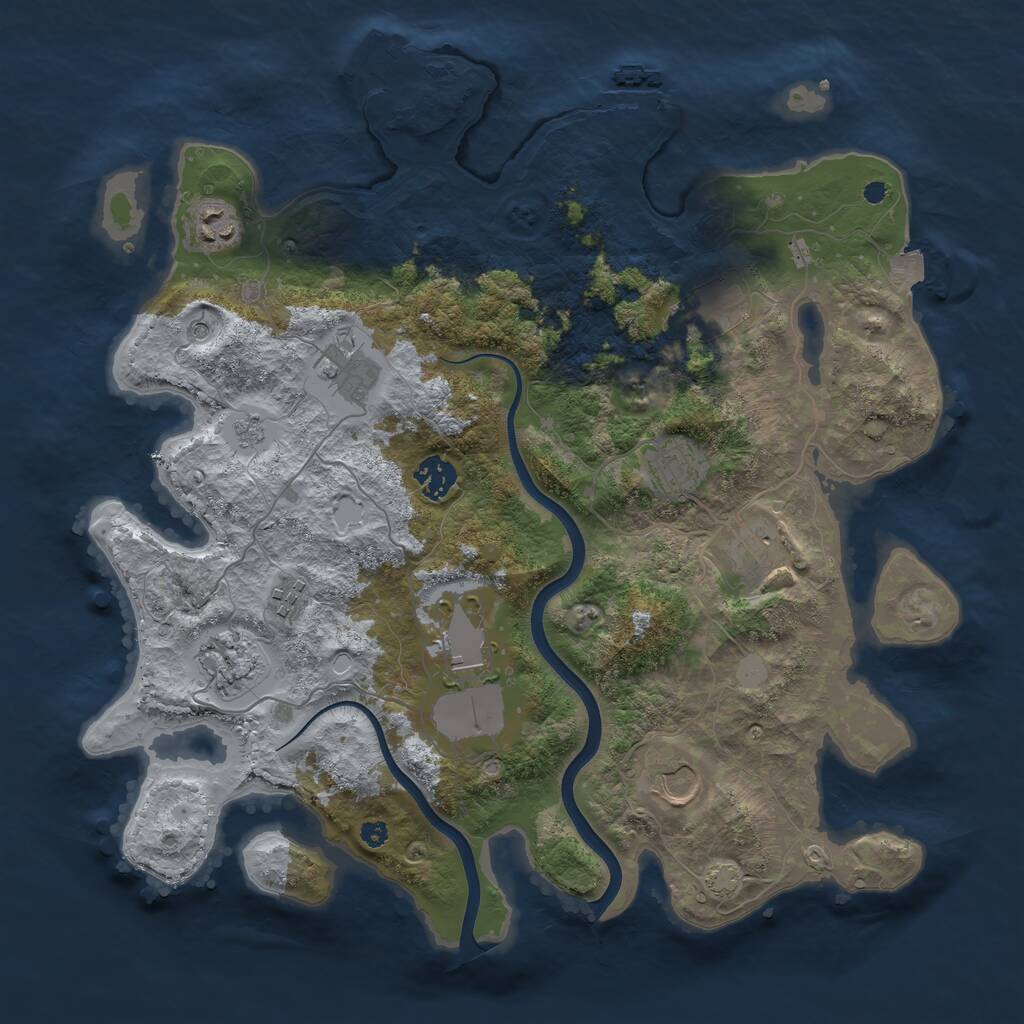 Rust Map: Procedural Map, Size: 3750, Seed: 5676444, 16 Monuments