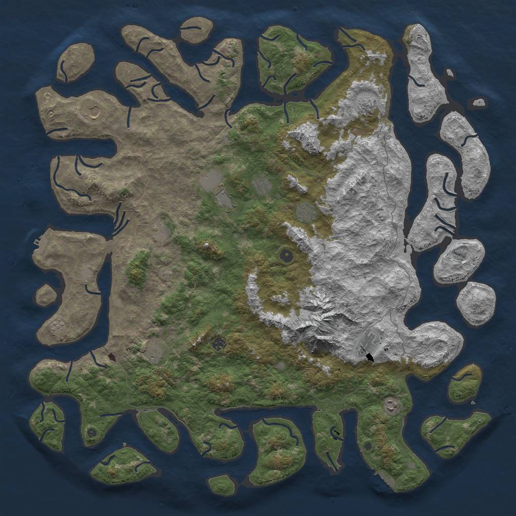 Rust Map: Procedural Map, Size: 6000, Seed: 8711976, 19 Monuments
