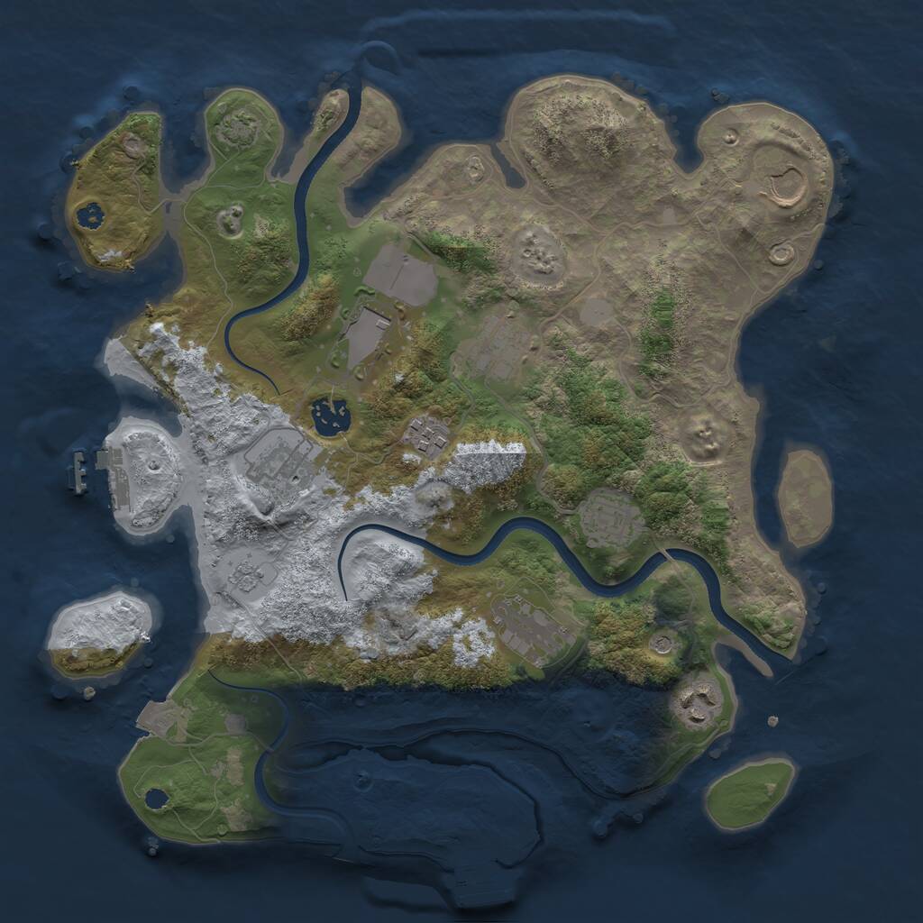 Rust Map: Procedural Map, Size: 3500, Seed: 699777, 15 Monuments