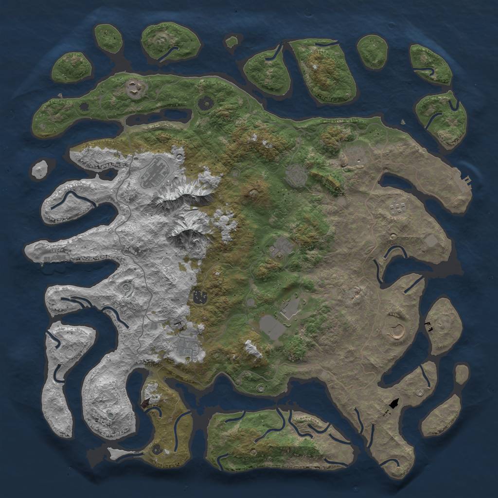 Rust Map: Procedural Map, Size: 5000, Seed: 50159927, 18 Monuments