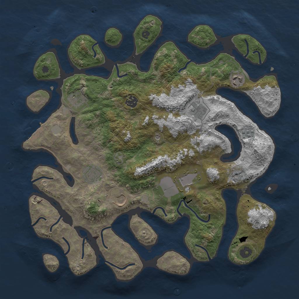 Rust Map: Procedural Map, Size: 3850, Seed: 841720542, 15 Monuments