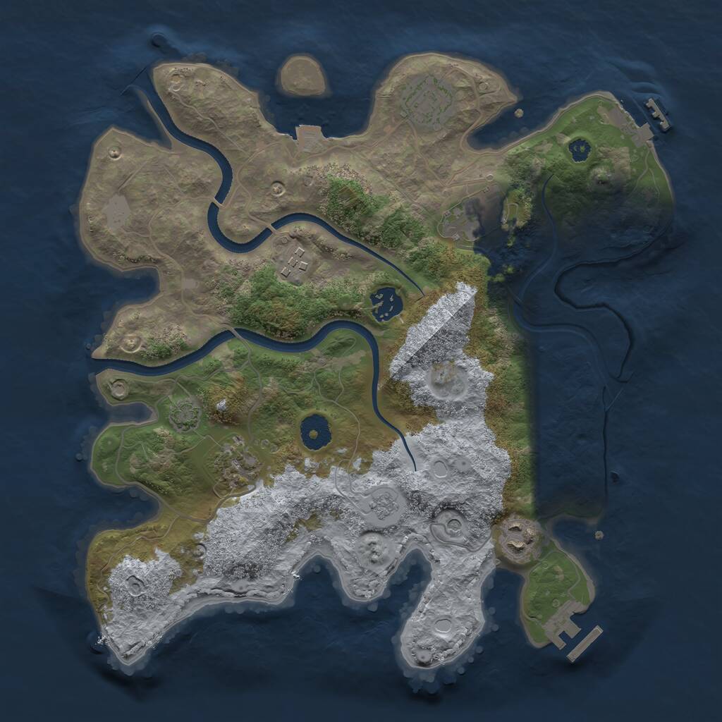 Rust Map: Procedural Map, Size: 3300, Seed: 1710946958, 12 Monuments