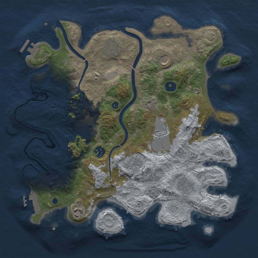 Rust Map: Procedural Map, Size: 3600, Seed: 199505716, 15 Monuments