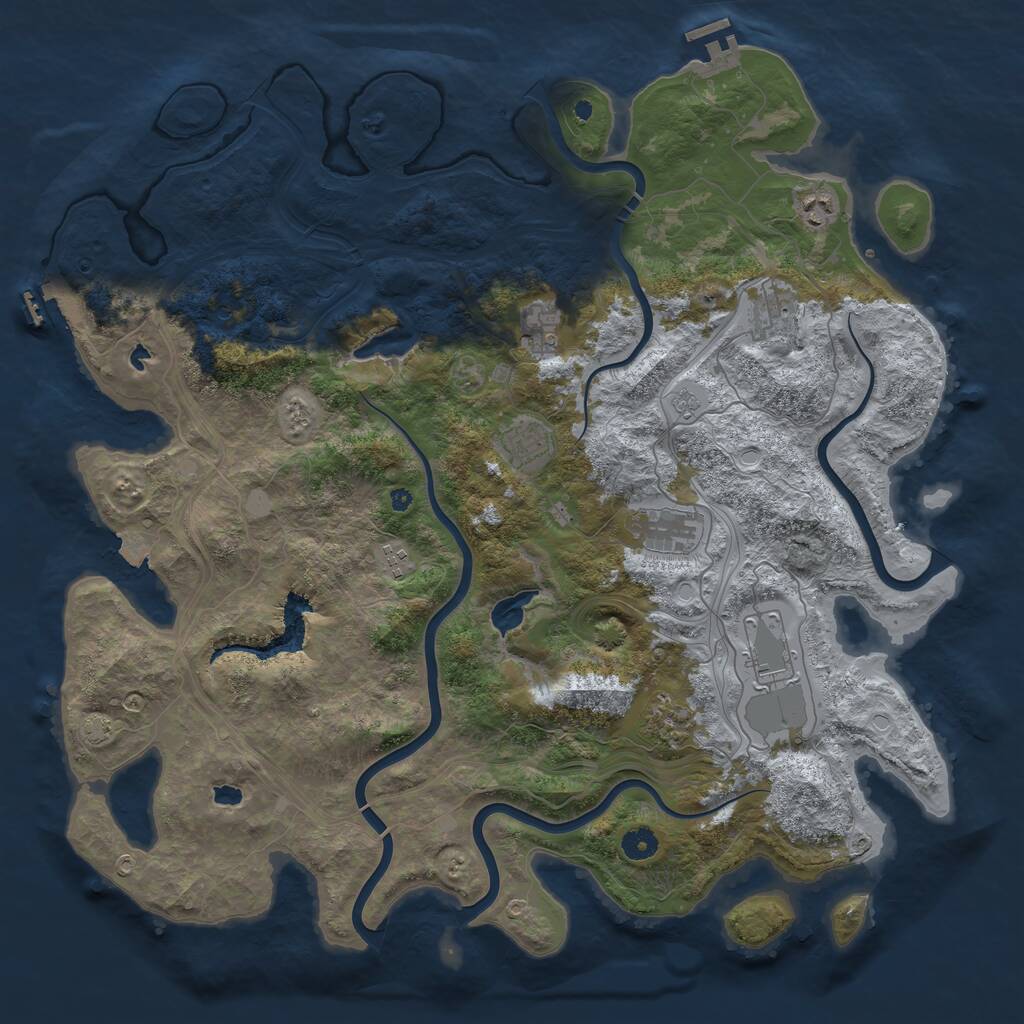Rust Map: Procedural Map, Size: 4500, Seed: 1548265969, 14 Monuments