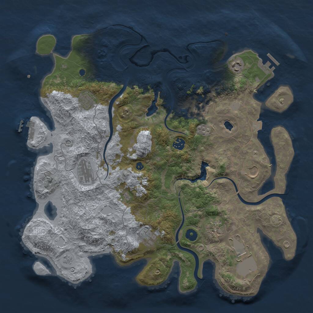 Rust Map: Procedural Map, Size: 4000, Seed: 1487676974, 16 Monuments