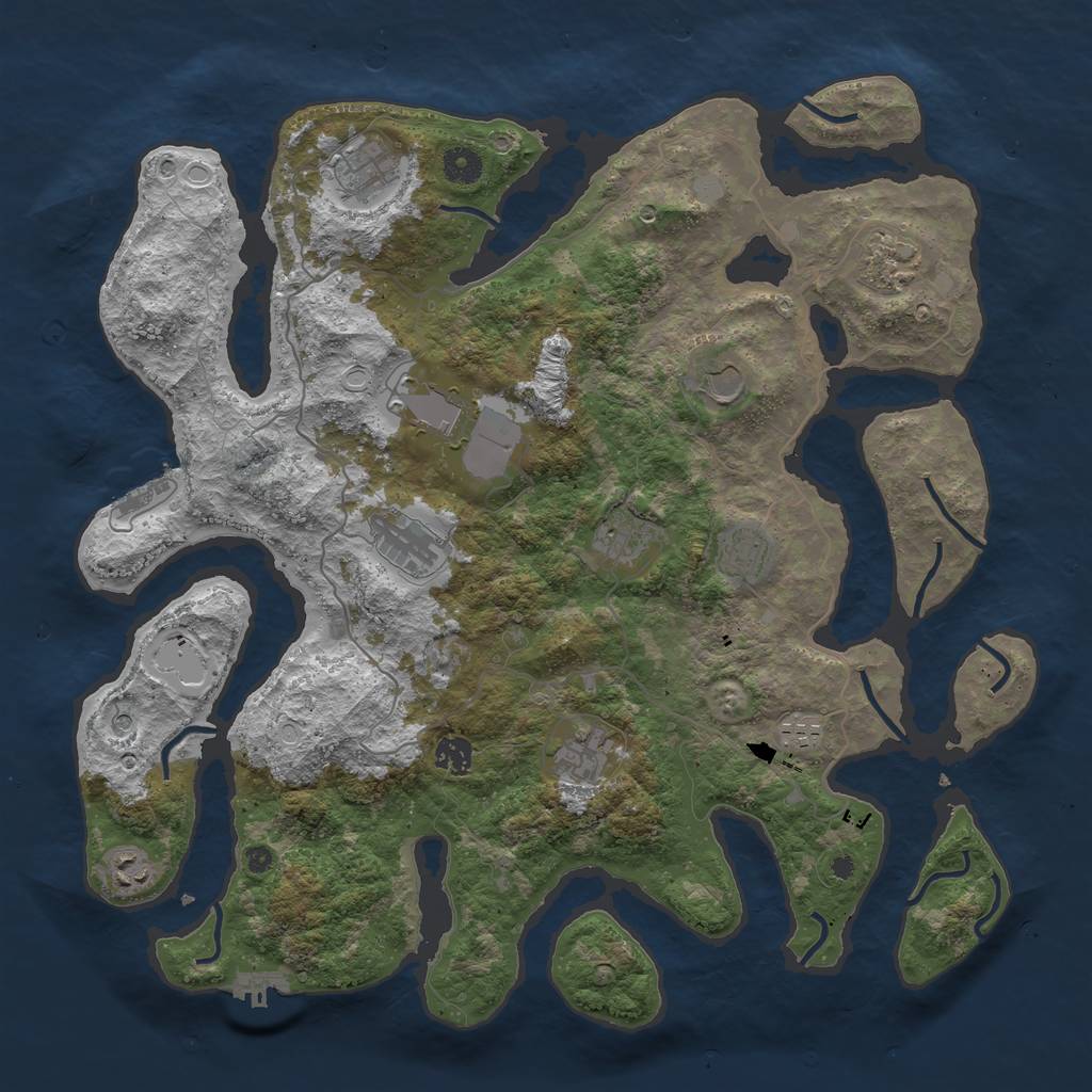 Rust Map: Procedural Map, Size: 4250, Seed: 1169919760, 19 Monuments