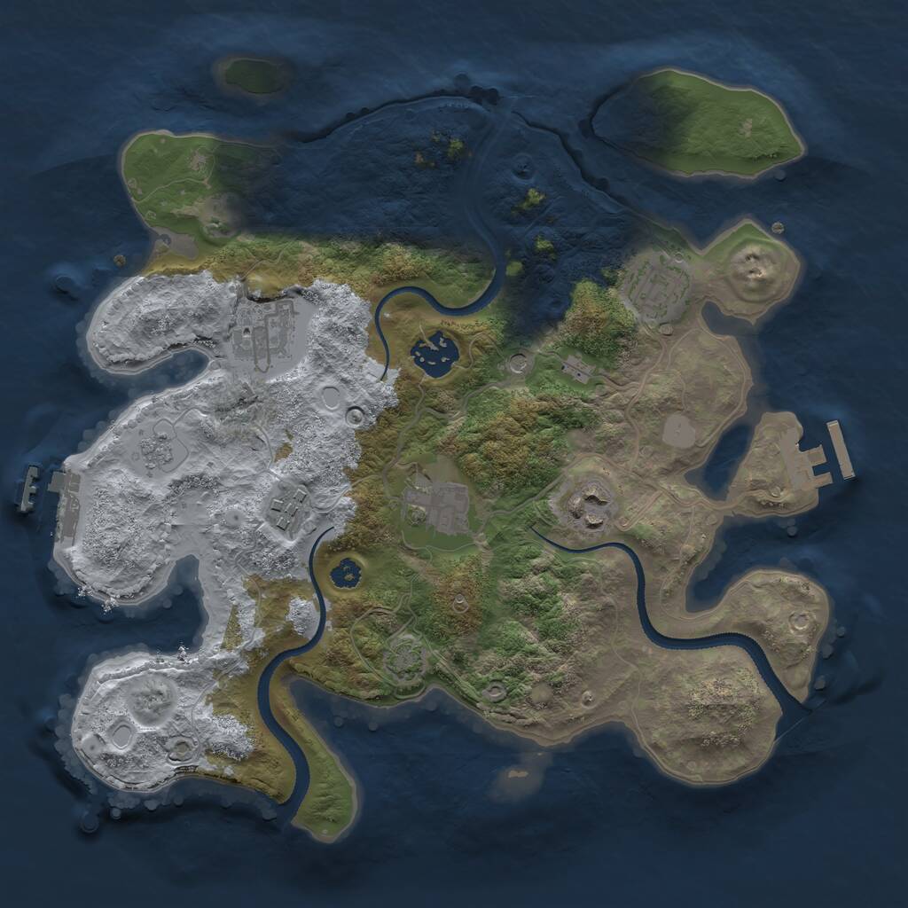 Rust Map: Procedural Map, Size: 3100, Seed: 320110, 12 Monuments