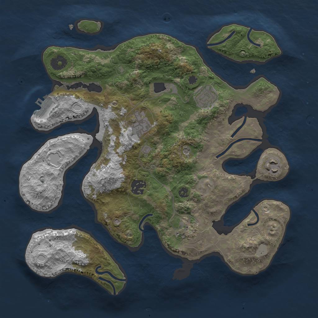 Rust Map: Procedural Map, Size: 3100, Seed: 320110, 12 Monuments