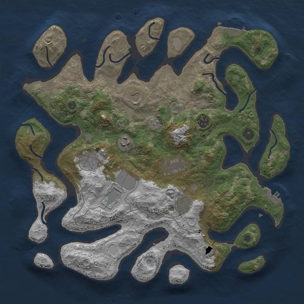 Rust Map: Procedural Map, Size: 4000, Seed: 463662419, 16 Monuments