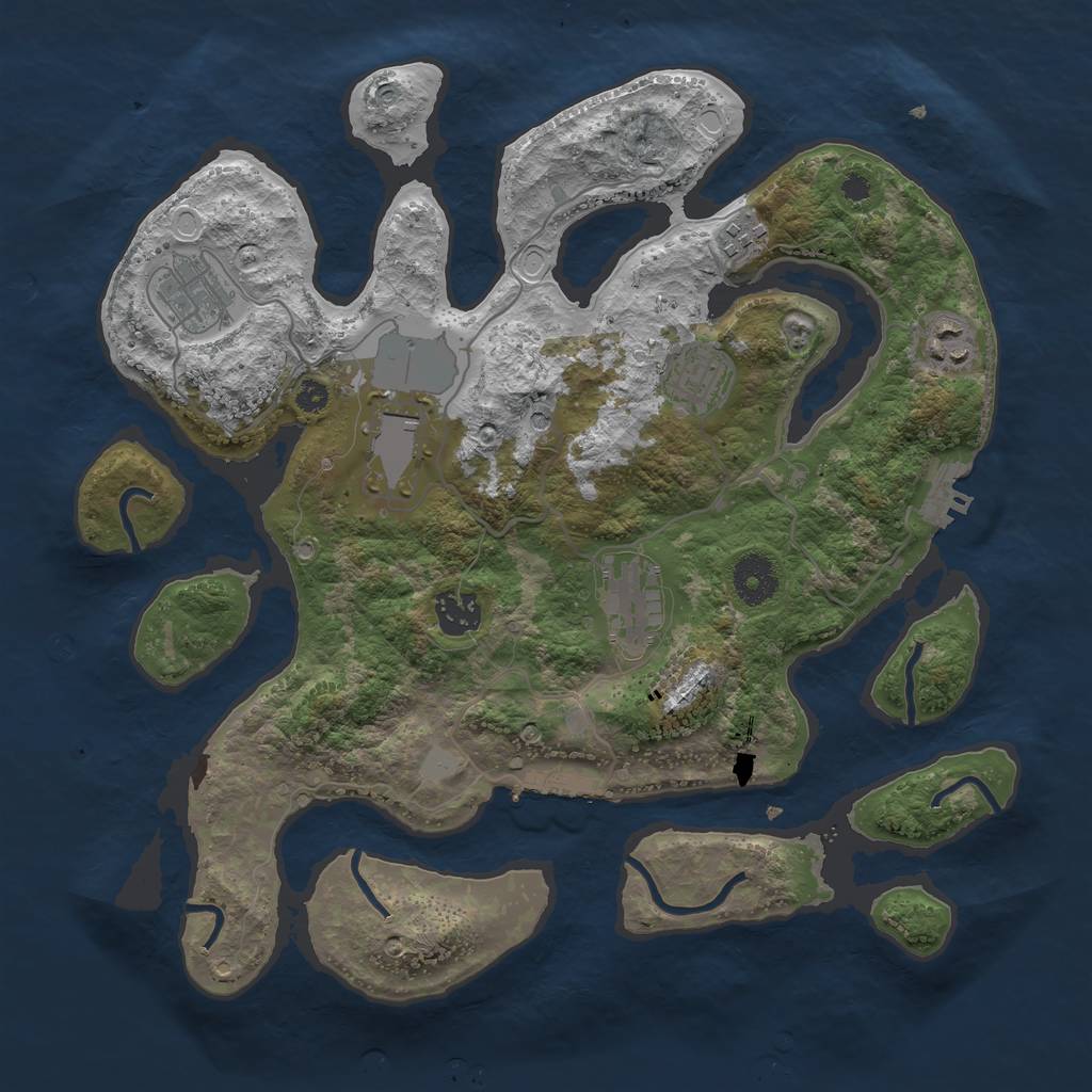 Rust Map: Procedural Map, Size: 3500, Seed: 1231231434, 15 Monuments