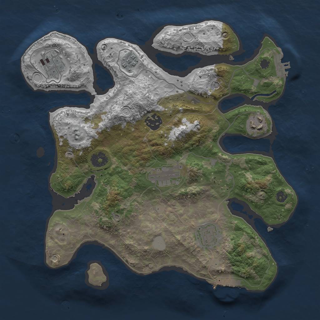 Rust Map: Procedural Map, Size: 3000, Seed: 500570171, 14 Monuments