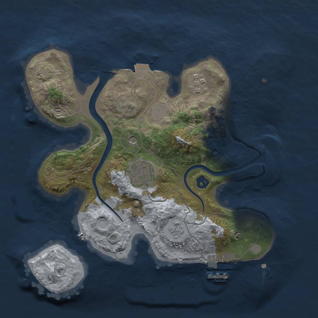 Rust Map: Procedural Map, Size: 2500, Seed: 88979785, 7 Monuments
