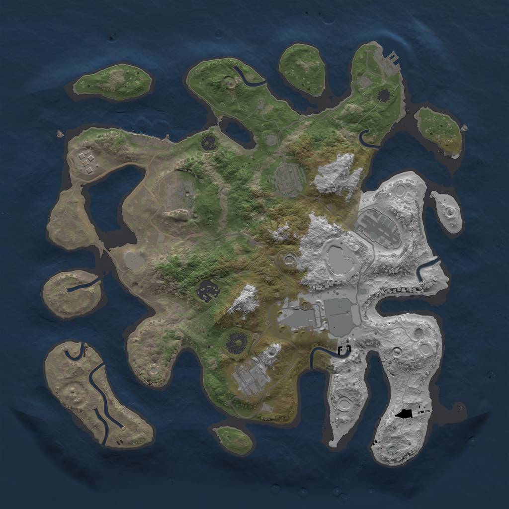 Rust Map: Procedural Map, Size: 3500, Seed: 113, 15 Monuments