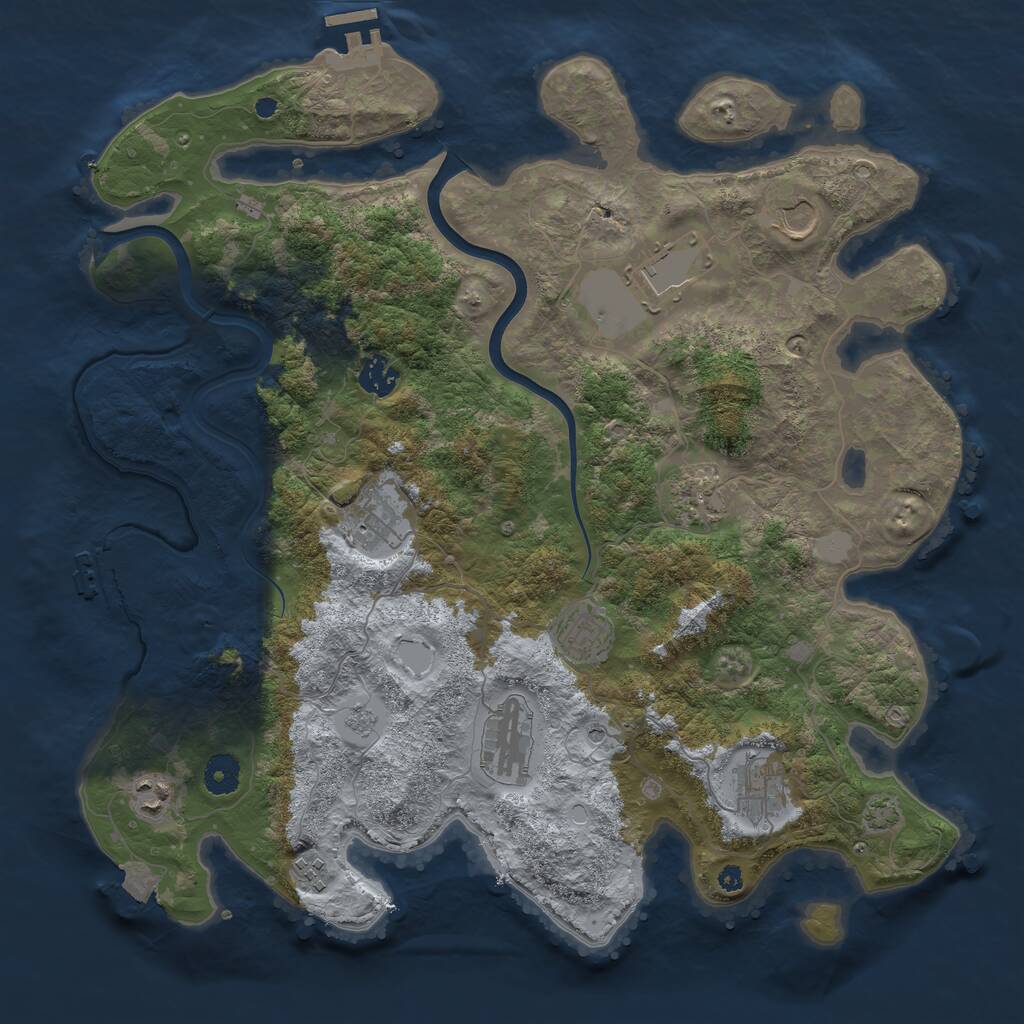 Rust Map: Procedural Map, Size: 3950, Seed: 1527598543, 16 Monuments