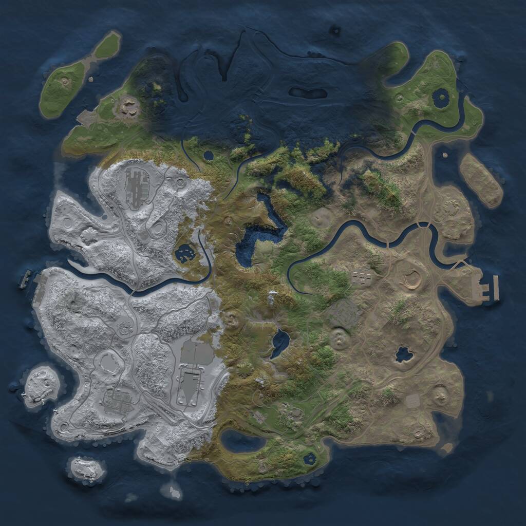 Rust Map: Procedural Map, Size: 4250, Seed: 1899393221, 15 Monuments