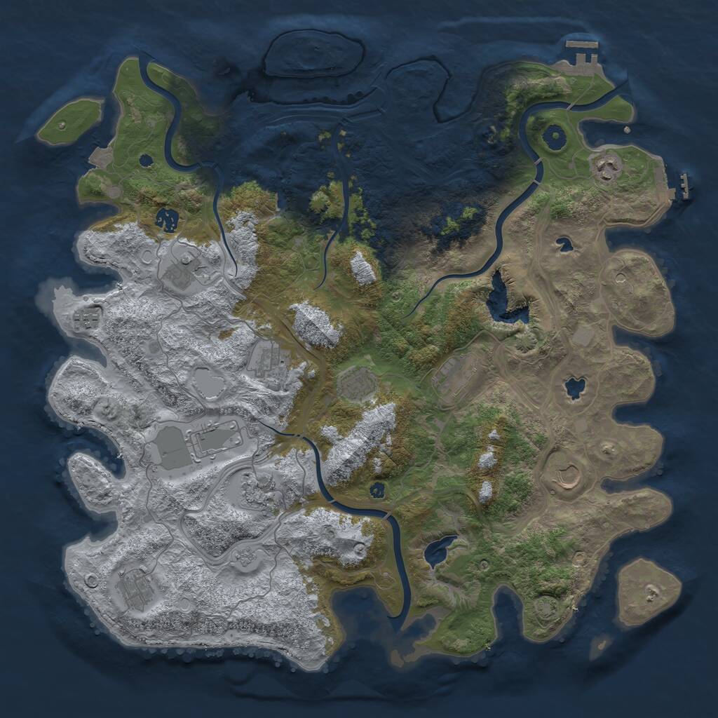 Rust Map: Procedural Map, Size: 4500, Seed: 211203, 17 Monuments