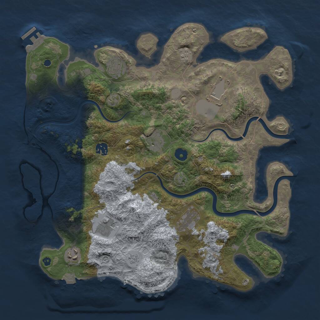 Rust Map: Procedural Map, Size: 3800, Seed: 12534, 13 Monuments