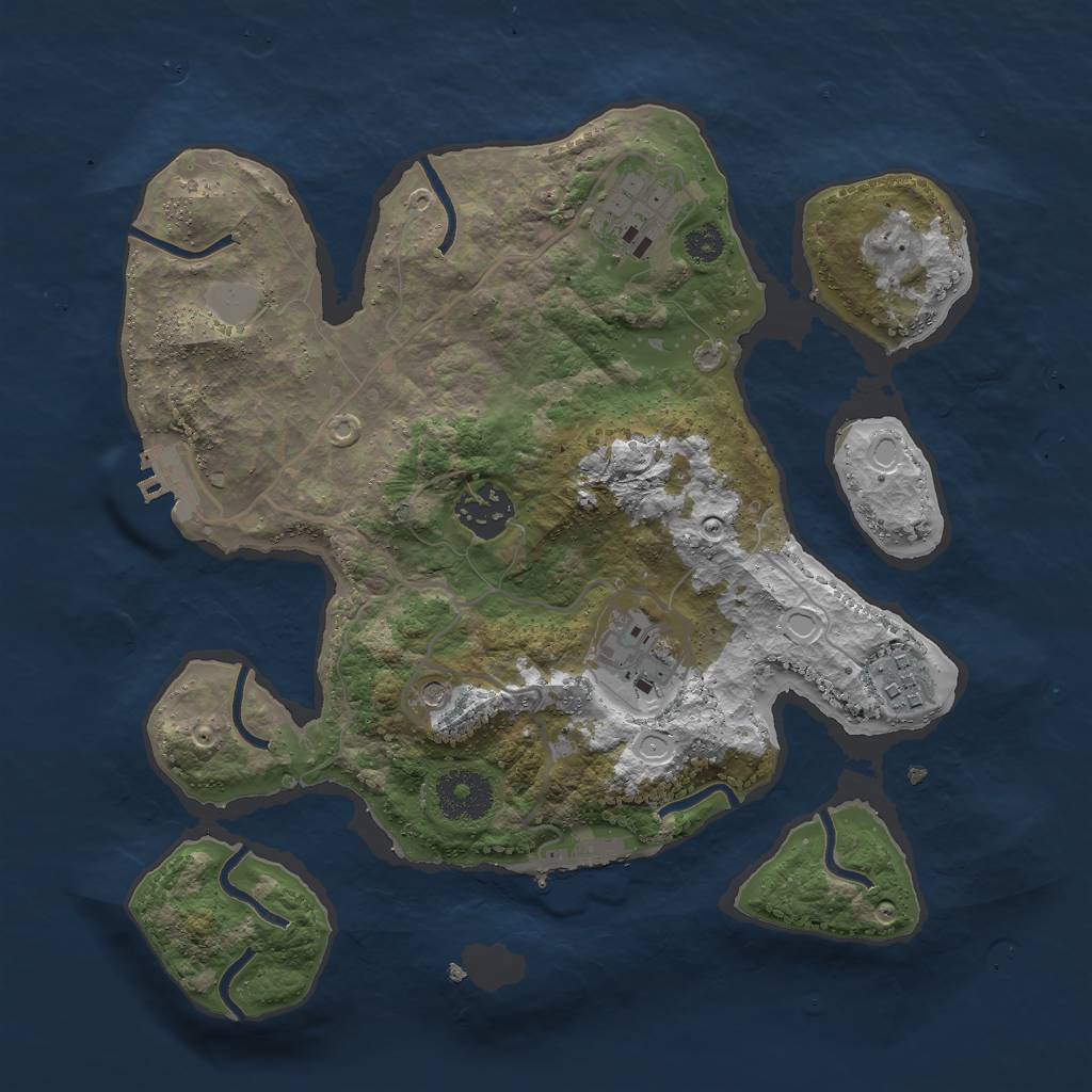 Rust Map: Procedural Map, Size: 3000, Seed: 643818, 12 Monuments