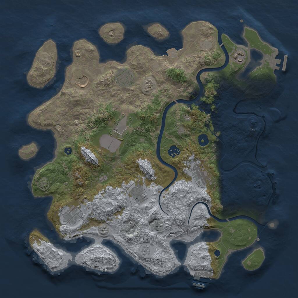 Rust Map: Procedural Map, Size: 3850, Seed: 15472, 15 Monuments