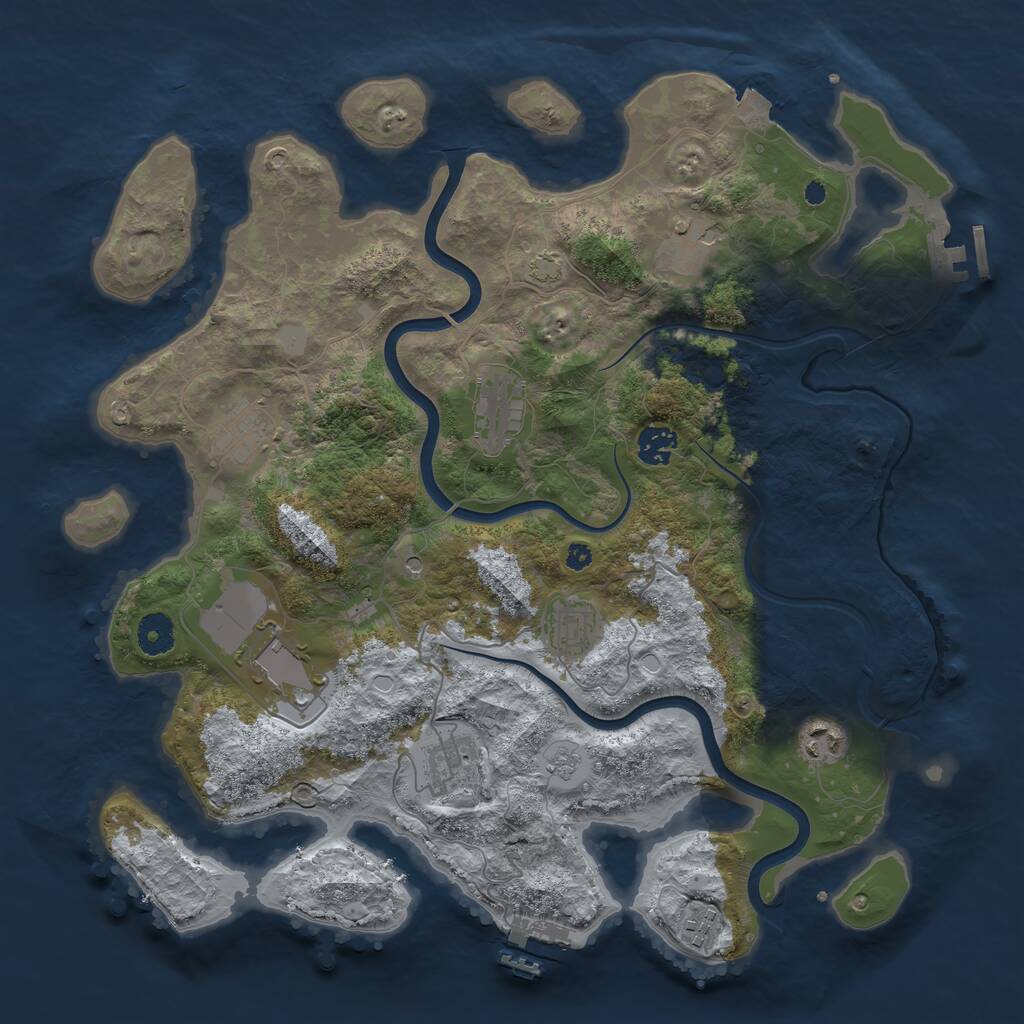 Rust Map: Procedural Map, Size: 3850, Seed: 15472, 15 Monuments