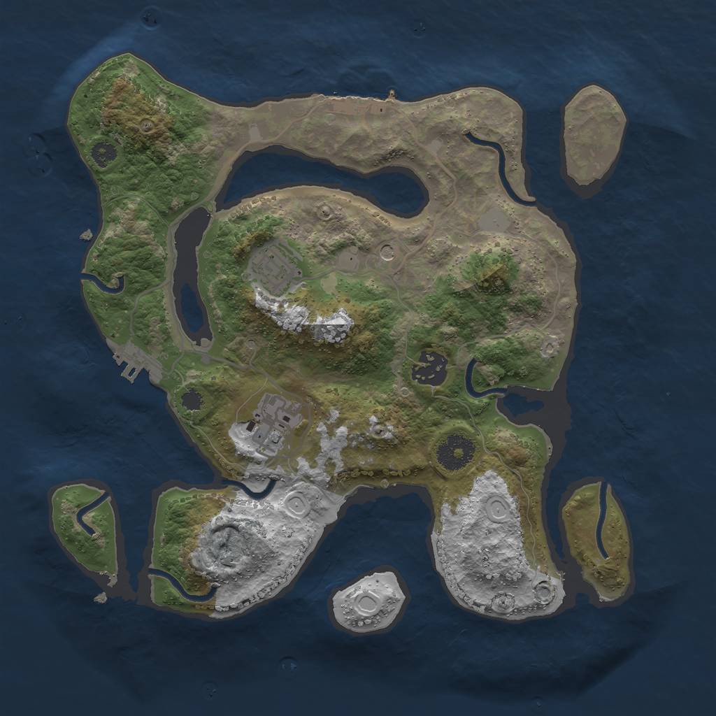 Rust Map: Procedural Map, Size: 3000, Seed: 645980, 11 Monuments