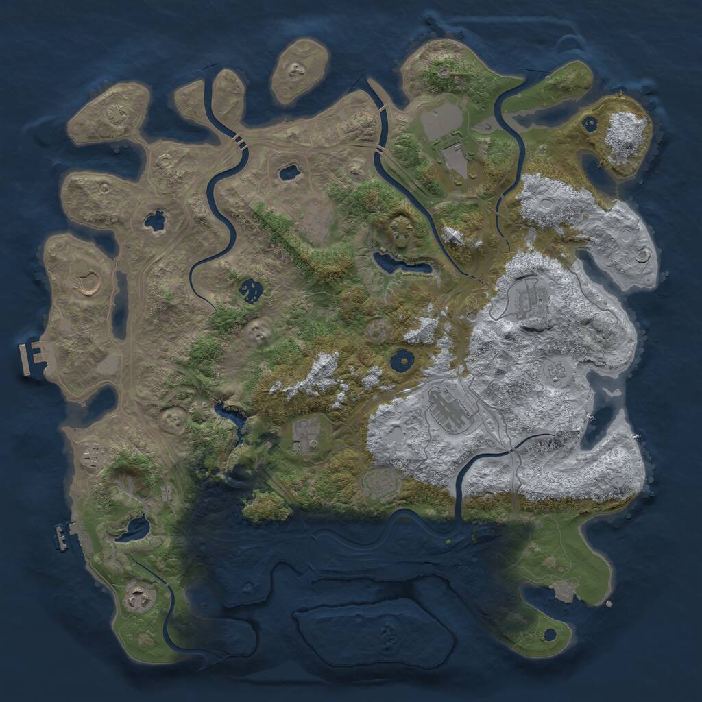 Rust Map: Procedural Map, Size: 4500, Seed: 50312, 16 Monuments