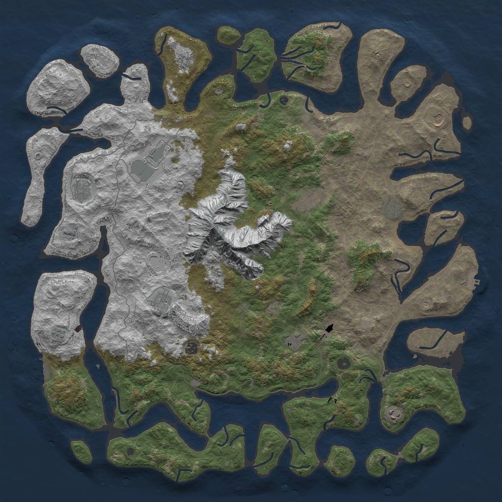 Rust Map: Procedural Map, Size: 6000, Seed: 81, 19 Monuments