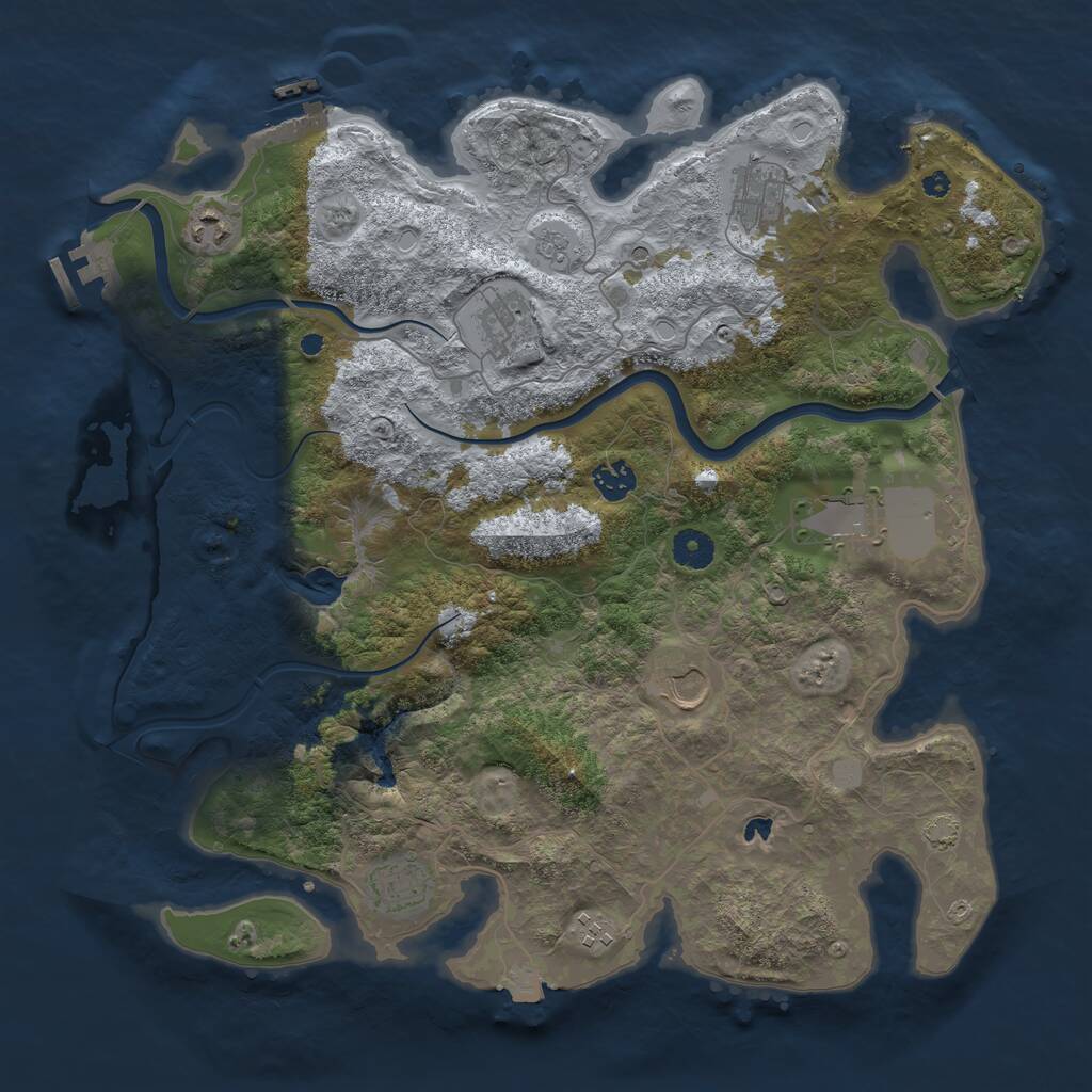 Rust Map: Procedural Map, Size: 4000, Seed: 181269, 14 Monuments