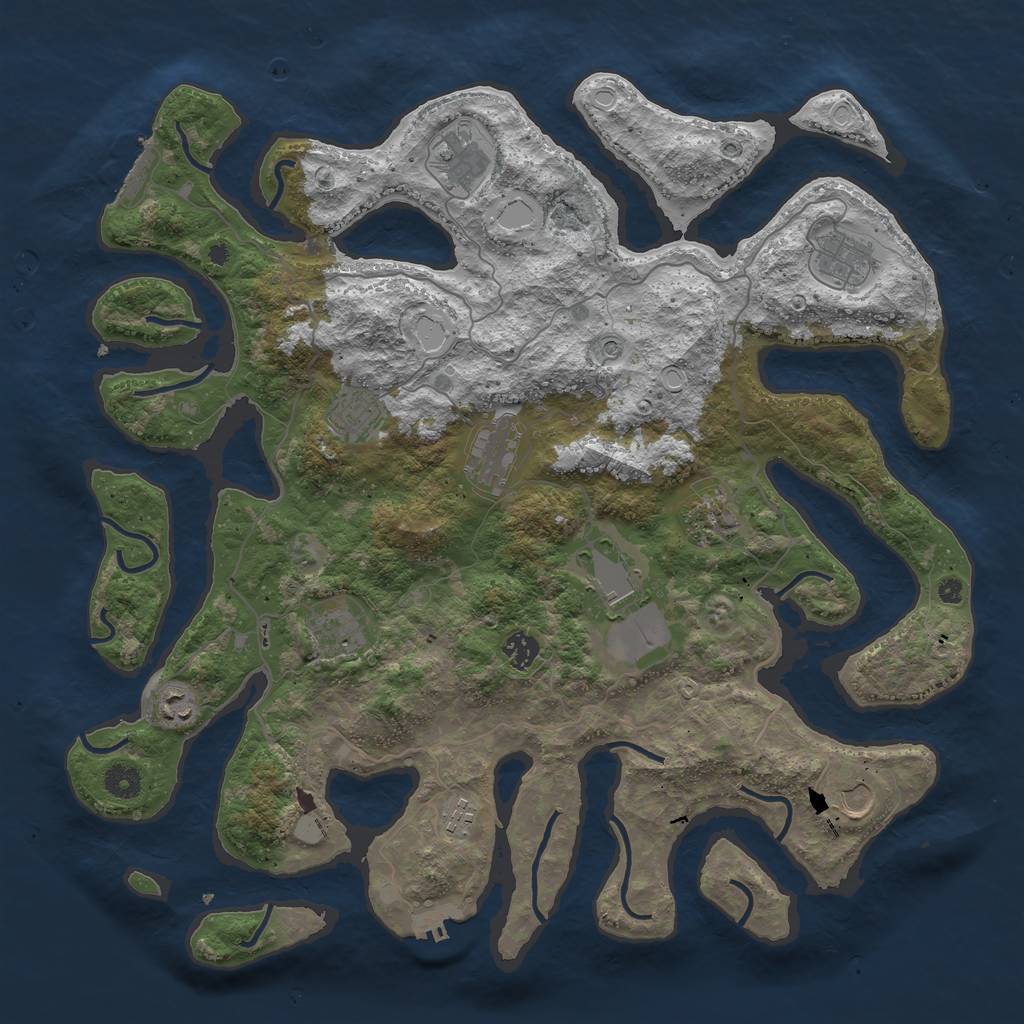 Rust Map: Procedural Map, Size: 4300, Seed: 1040061984, 19 Monuments
