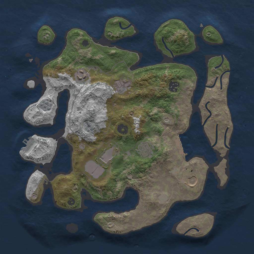 Rust Map: Procedural Map, Size: 3500, Seed: 8223, 15 Monuments