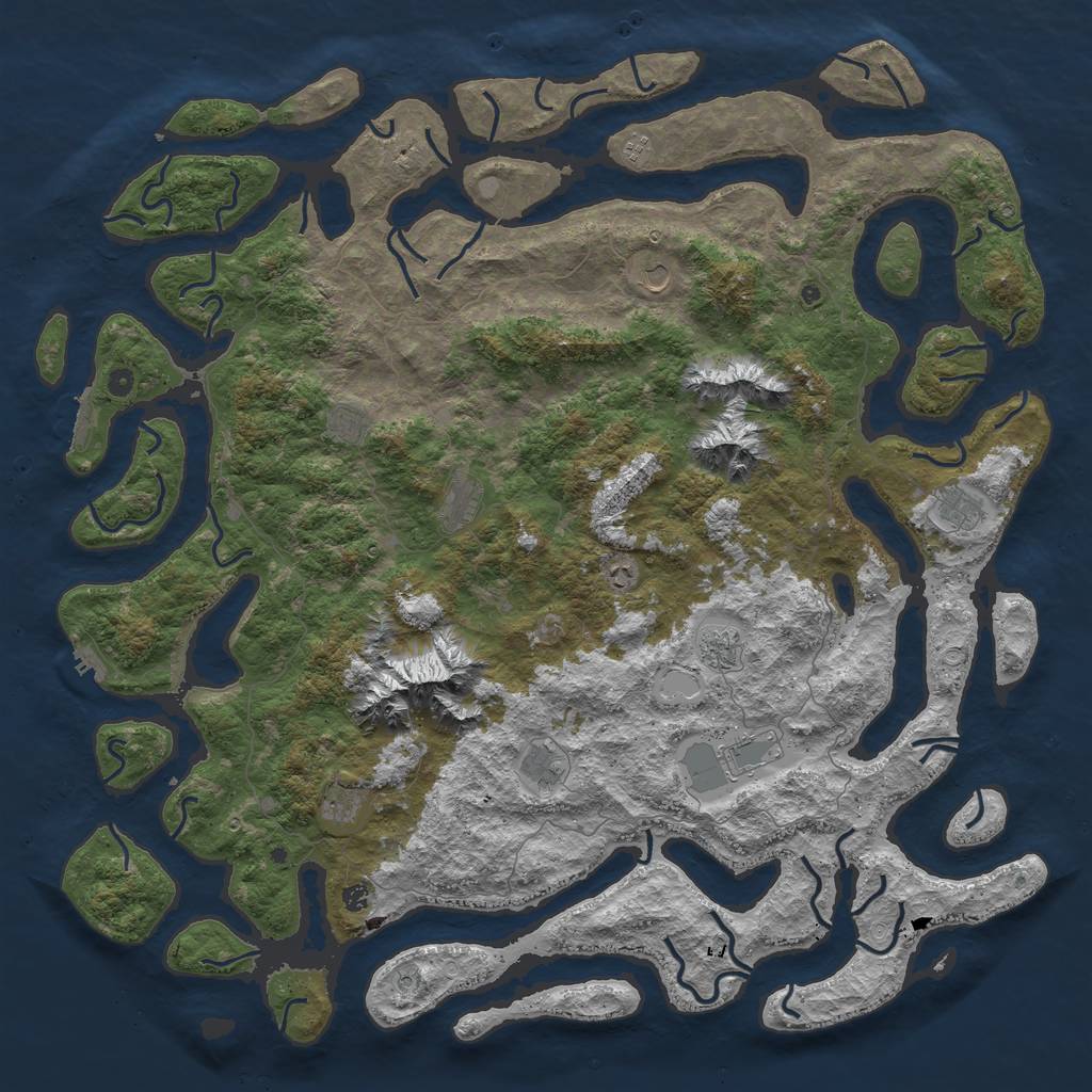 Rust Map: Procedural Map, Size: 6000, Seed: 345678101, 19 Monuments