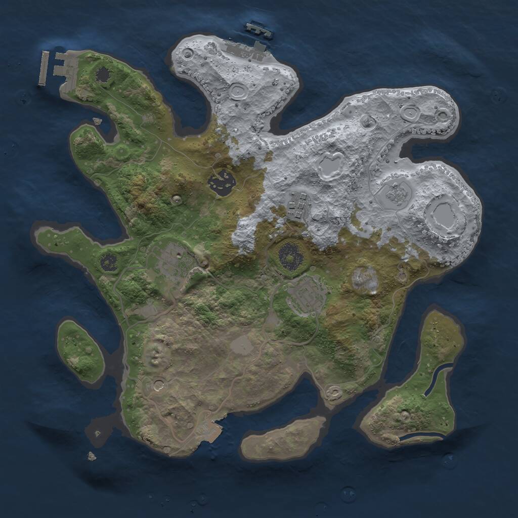 Rust Map: Procedural Map, Size: 3000, Seed: 142967, 9 Monuments