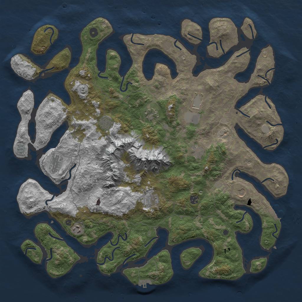 Rust Map: Procedural Map, Size: 5000, Seed: 315, 18 Monuments