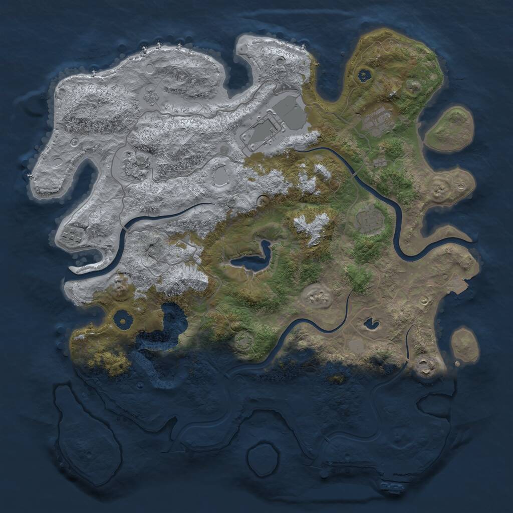 Rust Map: Procedural Map, Size: 4000, Seed: 420757190, 11 Monuments