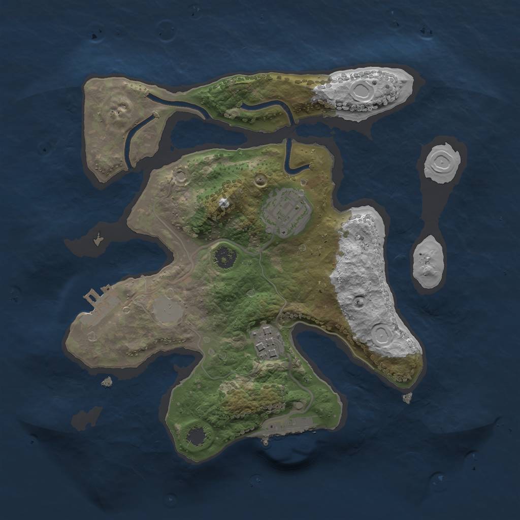 Rust Map: Procedural Map, Size: 2500, Seed: 36033056, 9 Monuments