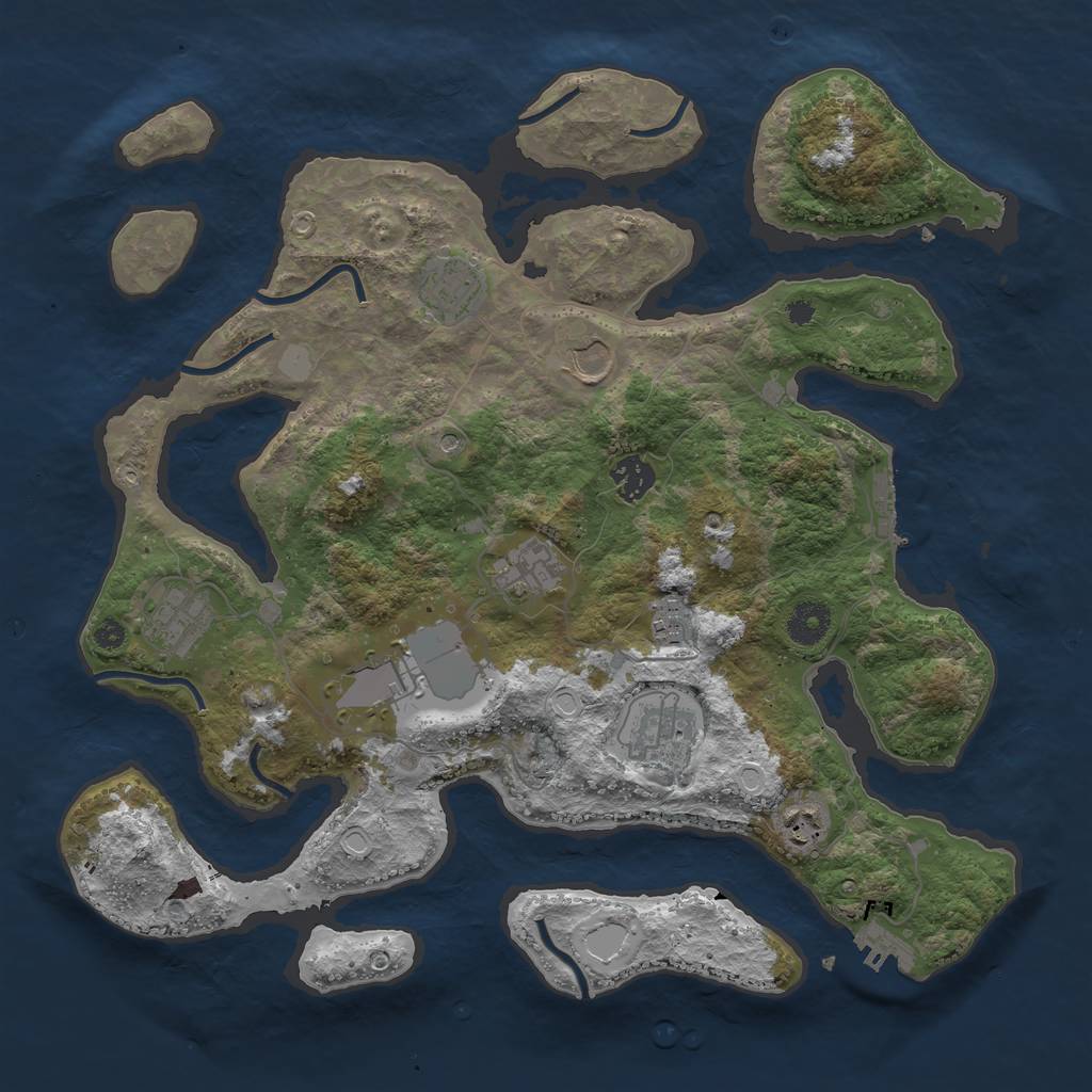 Rust Map: Procedural Map, Size: 3750, Seed: 26, 17 Monuments