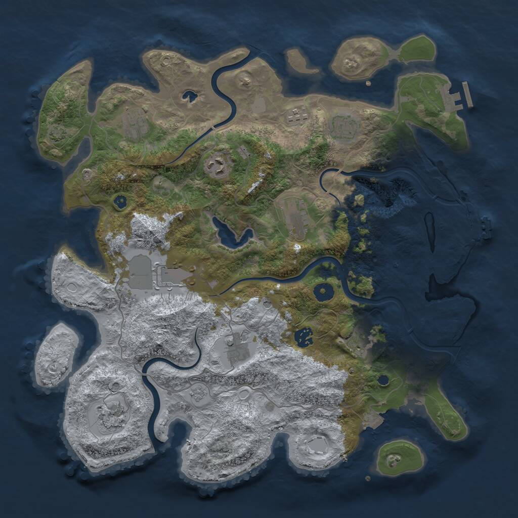 Rust Map: Procedural Map, Size: 4000, Seed: 114884875, 16 Monuments