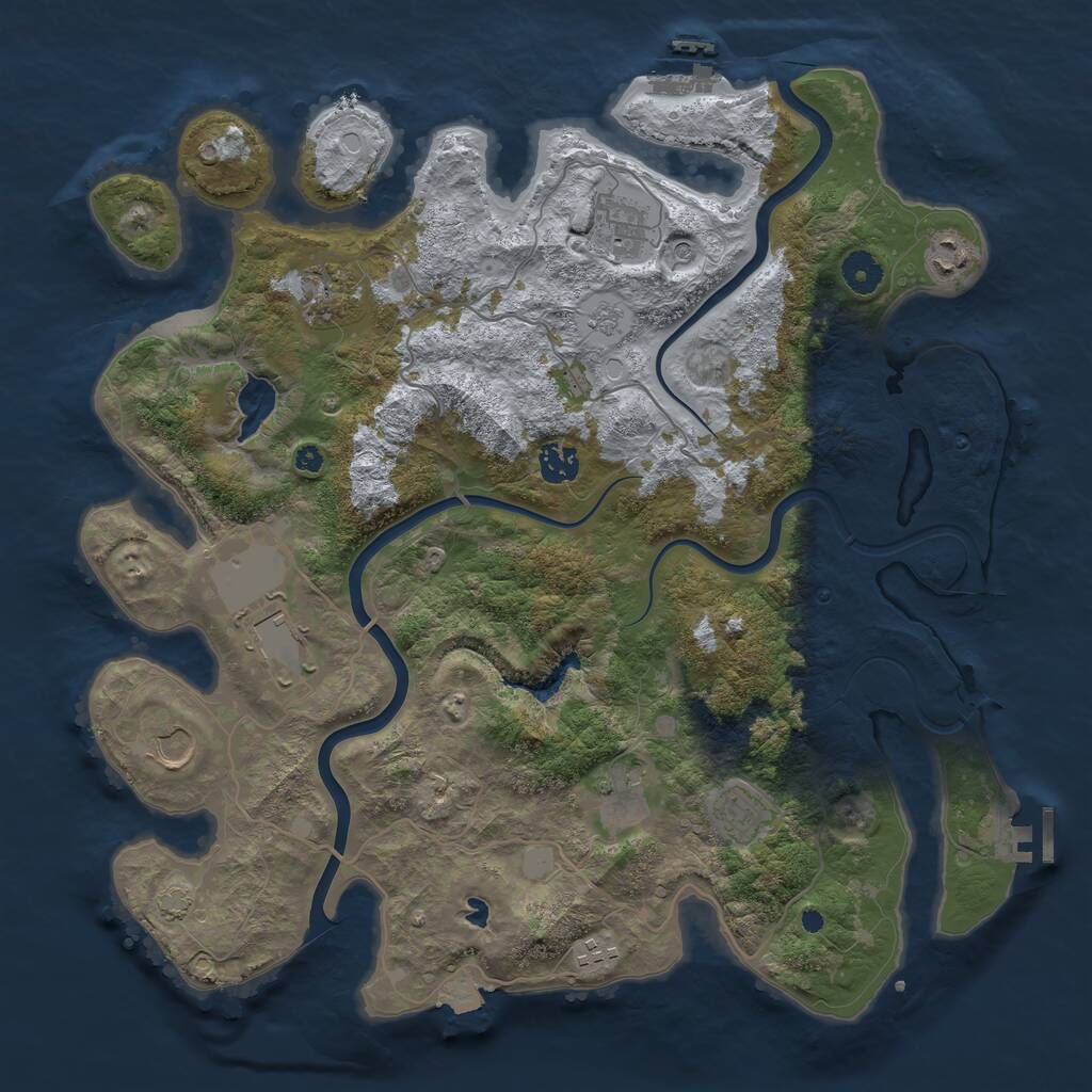 Rust Map: Procedural Map, Size: 4000, Seed: 1345639730, 15 Monuments
