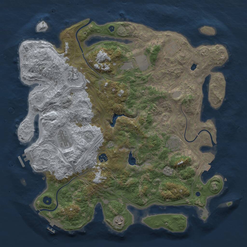 Rust Map: Procedural Map, Size: 4250, Seed: 17523, 14 Monuments