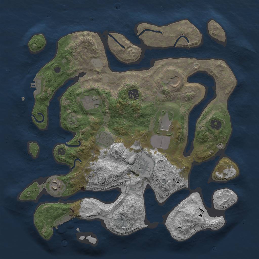 Rust Map: Procedural Map, Size: 3500, Seed: 896798889, 15 Monuments