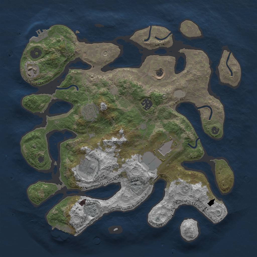 Rust Map: Procedural Map, Size: 3500, Seed: 509033482, 15 Monuments