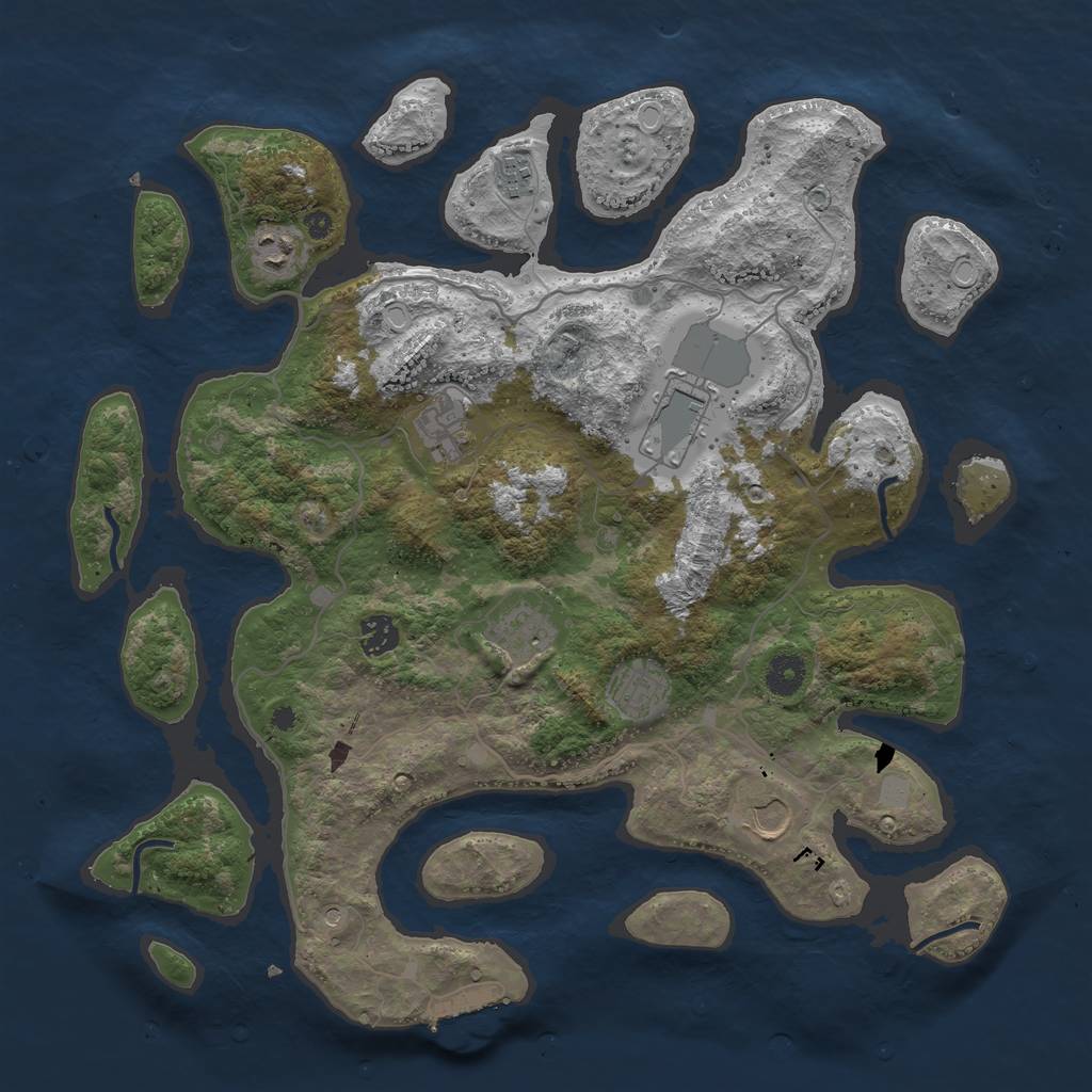 Rust Map: Procedural Map, Size: 4000, Seed: 989898, 15 Monuments