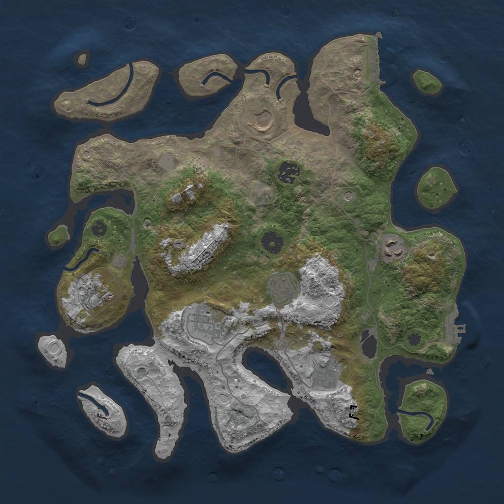 Rust Map: Procedural Map, Size: 3500, Seed: 372, 15 Monuments