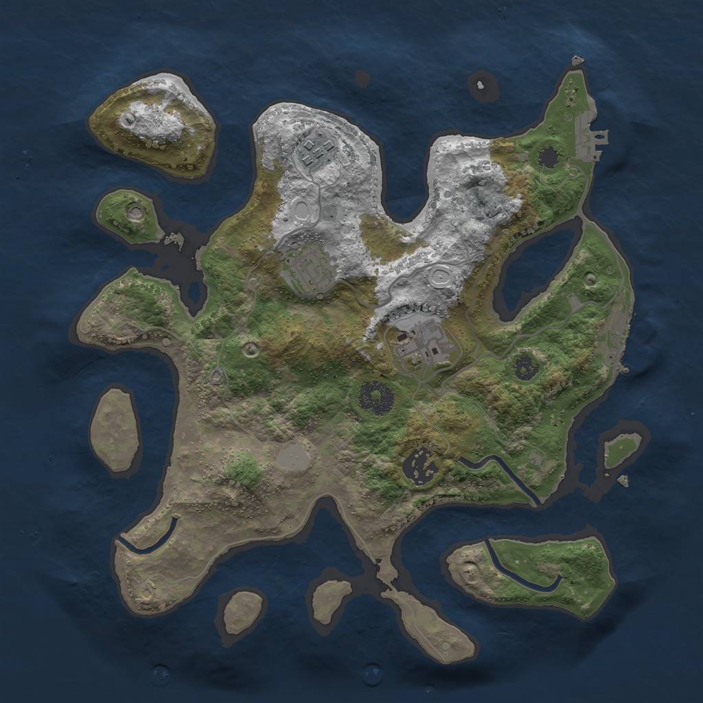 Rust Map: Procedural Map, Size: 3000, Seed: 240684, 11 Monuments
