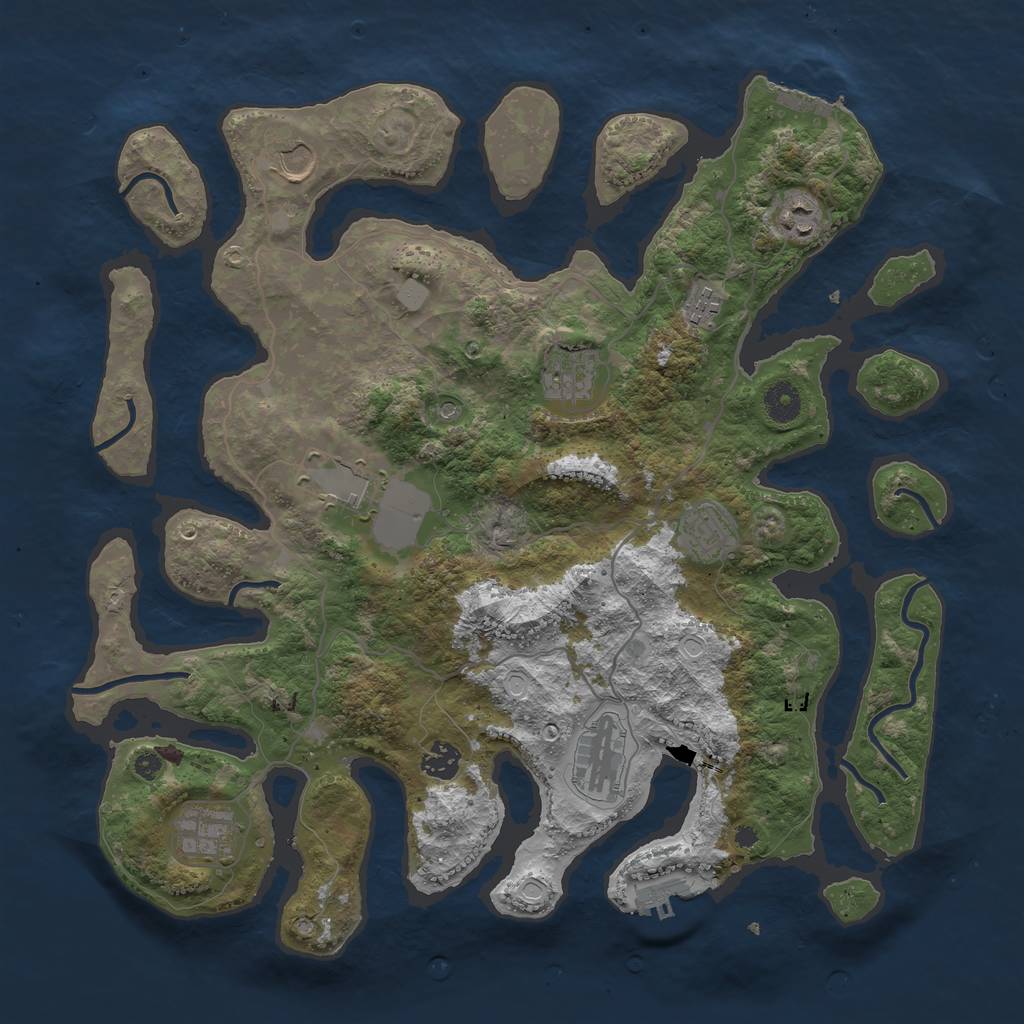 Rust Map: Procedural Map, Size: 4000, Seed: 5210, 17 Monuments